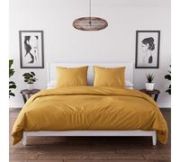 Soleil d'Ocre Parure housse de couette BOHEME microfibre lavée 240x220 cm Moutarde