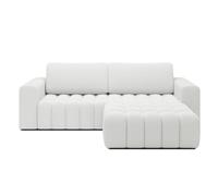 INTENSE DECO Canapé d'angle Droit Convertible Clovis Bouclette Blanc