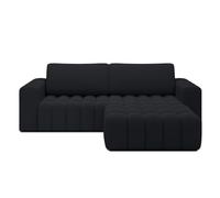 INTENSE DECO Canapé d'angle Droit Convertible Clovis Bouclette Noir