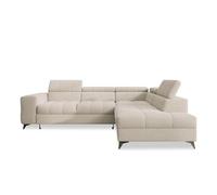 INTENSE DECO Canapé d'angle Droit Convertible Gaspard Bouclette Beige