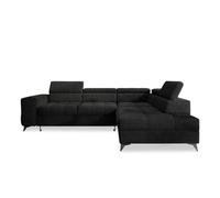 INTENSE DECO Canapé d'angle Droit Convertible Gaspard Bouclette Noir