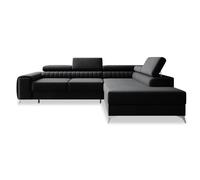 INTENSE DECO Canapé d'angle Droit Convertible Isaac Velours Noir