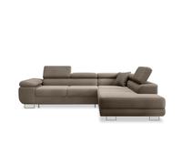 INTENSE DECO Canapé d'angle Droit Convertible Marius Velours côtelé Taupe