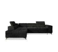 INTENSE DECO Canapé d'angle Gauche Convertible Gaspard Bouclette Noir