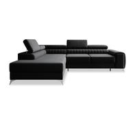 INTENSE DECO Canapé d'angle Gauche Convertible Isaac Velours Noir