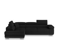 INTENSE DECO Canapé d'angle Gauche Convertible Marius Noir
