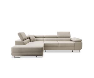 INTENSE DECO Canapé d'angle Gauche Convertible Marius Tissu Beige