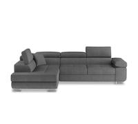 INTENSE DECO Canapé d'angle Gauche Convertible Marius Tissu Gris