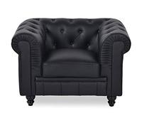 INTENSE DECO Fauteuil Chesterfield Regency Noir