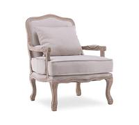 Fauteuil Gustave style Louis XV tissu beige