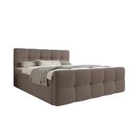 INTENSE DECO Lit Coffre + Matelas Volupto 160cm Bouclette Taupe