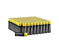Intenso 7501521 : Pile Alcaline AA 1.5V, 2600 mAh, lot de 100, dimensions 50x14mm, poids 23g, certifications CE, IEC60086, conditionnement blister