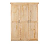 Inter Link - Armoire - Armoire à portes battantes - Armoire à linge - Armoire-penderie - Armoire de chambre à coucher - 2 portes - Pin massif - Pelle - Naturel laqué