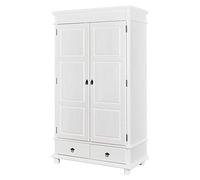 Inter Link - Armoire - Armoire de campagne - Armoire de chambre - Armoire de vestiaire - Pin massif - Blanc laqué - Danz