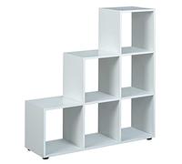 Inter Link - Bibliothèque avec 6 cubes - Etagère avec compartiments ouverts - Séparation de pièce - Etagère sur pied - Etagère à dossiers - Mélaminé - Compatible avec les boîtes pliantes Winny - Cadore 6