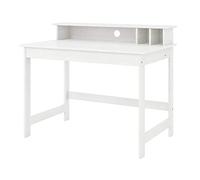 Inter Link - Bureau en pin massif - Table d'ordinateur - Poste de travail - Table de bureau - Robuste, stable et intemporel - Avec trou pour câble 110x68,50x76-91 cm - Hilda