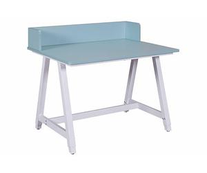 Inter Link Bureau pour Enfant - Bureau réglable en Hauteur - pour Enfants - avec Embout - Table Stable - Chambre d'enfant - Ergonomique - Table d'apprentissage et de Travail - Blanc/Bleu - Emmelie