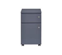 Inter Link - Caisson roulant avec un tiroir et une porte - Caisson de bureau Caisson fixe - Verrouillable - Revêtement Melanim - Dimensions en cm : L 44 x P 52 x H 77 - Couleur Anthracite - File Guard