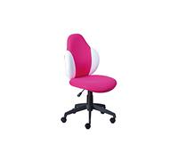 Inter Link - Chaise de bureau - Chaise de bureau enfant - Housse Mesh - Rose et Blanc - Jessi