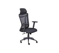 Inter Link - Chaise pivotante - Chaise de Bureau - Ergonomique - Réglable en Hauteur - avec roulettes autobloquantes - avec 2 accoudoirs réglables en Hauteur - jusqu'à env.120 kg - XL Tecwork - Noir
