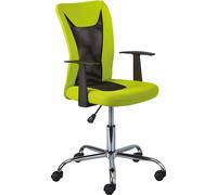 Inter Link Chaise pivotante pour enfants Donny avec dossier résille et accoudoirs vert, noir