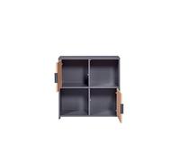 Inter Link - Commode 2 Portes - Buffet - Étagère sur Pied -pour Chambre, Salon - Chêne Artisan - Anthracite - Bois Composite - Robuste - Entretien Facile - Pepeto 2T