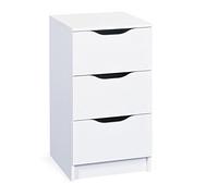 Inter Link - Commode - 3 tiroirs - Meuble à tiroirs - Meuble d'appoint - Buffet - Mélaminé - Blanc - Tiroirs avec poignées encastrées - Westphalen 3