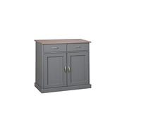 Inter Link - Commode - Buffet - 2 portes - 2 tiroirs - Pin massif - gris sépia brun laqué - Style maison de campagne - Luzerna 3.1