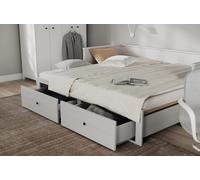 Inter Link - Lit Banquette Gigogne 90 x 200 cm - 2 Couchages - 2 Tiroirs - 2 Sommiers - Bois Massif