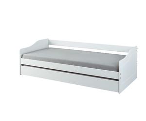 INTER LINK Lit banquette Leonie, 90 x 190 cm ou 90 x 200 cm (blanc, 90 X 200 CM)