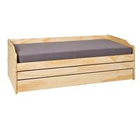 Inter Link Lit multi-fonctions 3 en 1 Lit gigogne 90x200 cm Bois Massif naturel