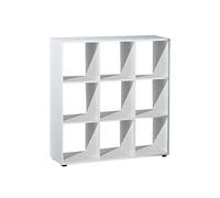 Inter Link - Séparation de pièce - Bibliothèque 9 cubes - Etagère à compartiments ouverts - Séparation de pièce - Etagère sur pied - Etagère à dossiers - Mélaminé - Compatible avec les boîtes pliantes Winny - Cadore 9