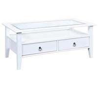 Inter Link Table basse, avec dessus en verre (blanc, 115 x 60 x 45 cm)