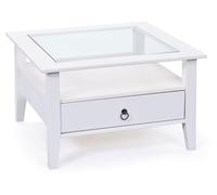 Inter Link – Table basse Abigael – en pin massif – 75 cm – Blanc