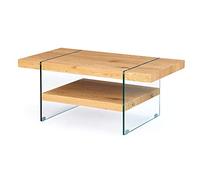 Inter Link - Table Basse - - Reproduction chêne Sauvage - Verre - Benina