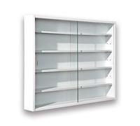 Inter Link Vitrine murale Compilati pour miniatures MDF 5 compartiments Blanc 80x60x9.5 cm