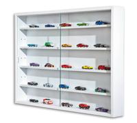 Inter Link Vitrine murale Compilati pour miniatures MDF 5 compartiments Blanc 80x60x9.5 cm