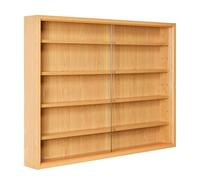 Inter Link - Vitrine Murale pour Objets de Collection - Armoire de rangement avec 4 étagères - 5 Compartiments - pour Miniatures - MDF - Décor Hêtre (80x60x9.5 cm) Acquario