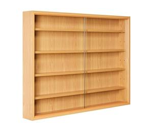 Inter Link - Vitrine Murale pour Objets de Collection - Armoire de rangement avec 4 étagères - 5 Compartiments - pour Miniatures - MDF - Décor Hêtre (80x60x9.5 cm) Acquario