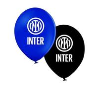 Inter Lot de 12 ballons en latex noir et bleu, diamètre 30 cm, gonflables à l'air ou à l'hélium, décorations pour fête et anniversaire, licence officielle