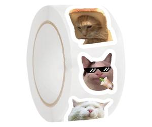 Interactive Funny Meme Stickers, 500 piece Waterproof Roll, Cute and Sturdy Vinyl Decals, Hilarious Novelty Decals, Ideal Laptops, Bottles, Cars, Home Decor, Teens, Kids, Friends