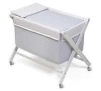 Interbaby Berceau pliant en hêtre avec matelas - gaufré Interbaby - gris