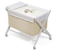 Interbaby Berceau pliant en hêtre avec matelas - Girafe de la savane Interbaby - beige