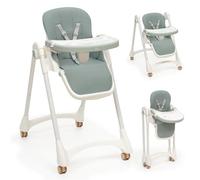 Interbaby Chaise haute évolutive bébé – Pliable 6–36 mois, jusqu'à 20kg, 8 hauteurs – Vert sauge