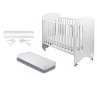 Interbaby Lit Bébé pour Matelas 60x120-Lovely-Blanc avec Kit Cododo