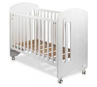 Interbaby Lit Bébé pour Matelas 60x120-Lovely-Blanc avec Matelas