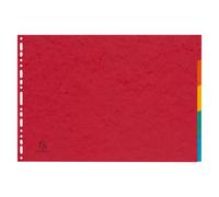 Intercalaire A3 carte lustrée colorée Exacompta 5 onglets neutres multicolores - 1 jeu