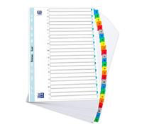 Intercalaire A4 carte blanche Oxford 26 onglets alphabétiques - 1 jeu