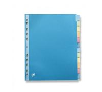 Intercalaire A4+ carte lustrée 220 g colorée Oxford Color Life 12 onglets neutres - 1 jeu