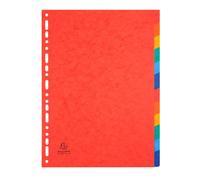 Intercalaire A4 carte lustrée colorée Exacompta 12 onglets neutres